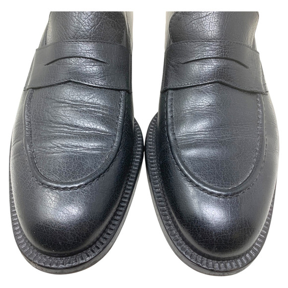 Giorgio Armani Mens Sz US 10.5 EU 43.5 Classic Black Leather Loafers Dress Shoes main image 9